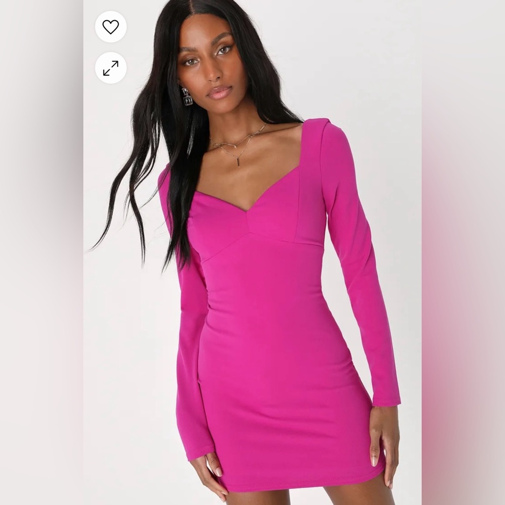 Lulu’s Pink Long Sleeve Mini Dress